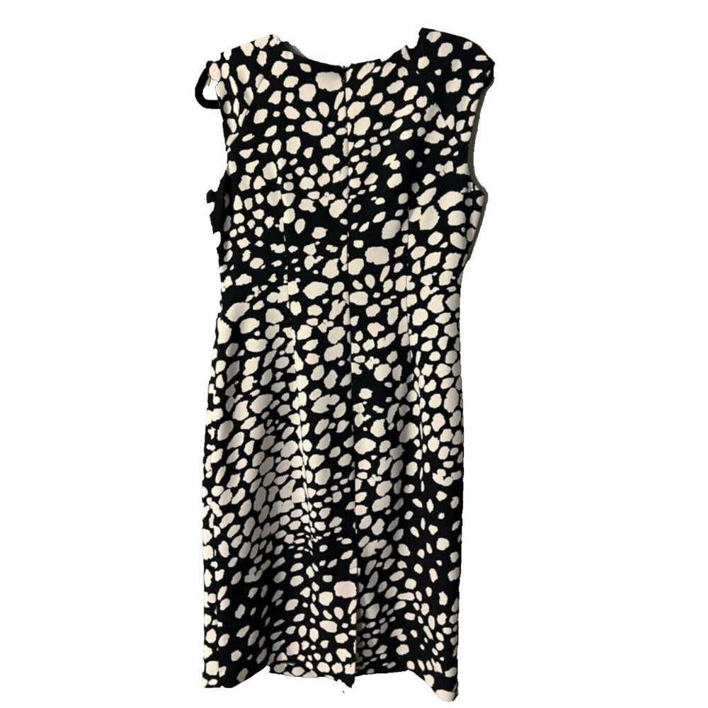 Adrianna Papell Black Cream Dress 10 Stretch Sheath Sleeveless Career Church - Picture 8 of 8